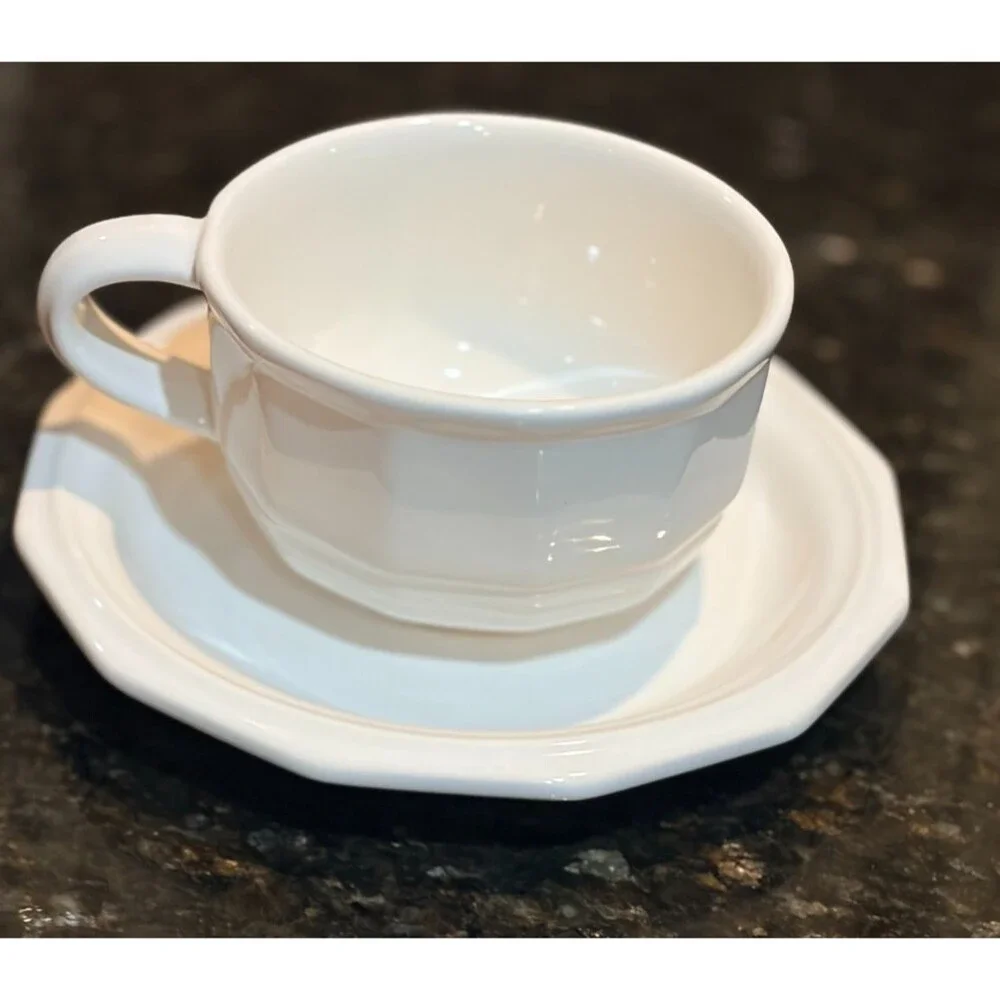 Pfaltzgraff Heritage White Set of 5 Cups & Saucers Set USA 2-1